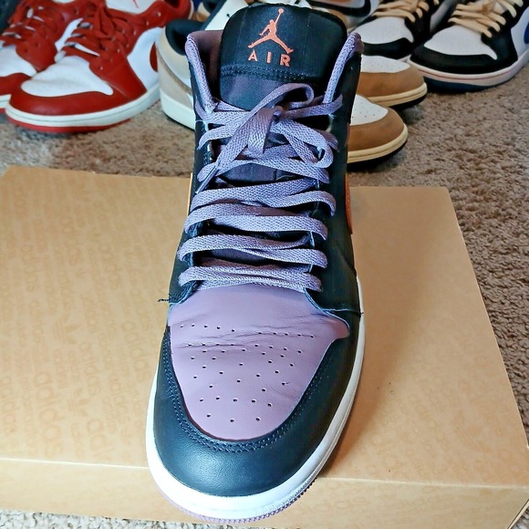 Nike Mens Air Jordan 1 Mid SE FB9911-008 Black Basketball Shoes Sneakers Sz 13 - Picture 10 of 16